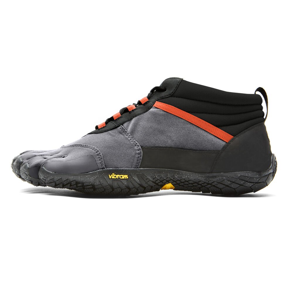 Vibram FiveFingers Heren V-Trek Insulated - Bergschoenen Zwart/Grijs/Rood - 738059PVF